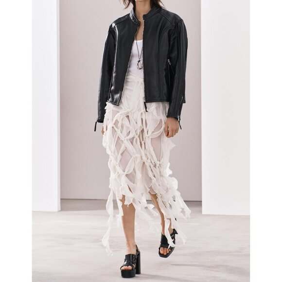 Nwt Zara Collection 100% Genuine Sheep Skin Oversized Leather Jacket - Picture 1 of 9
